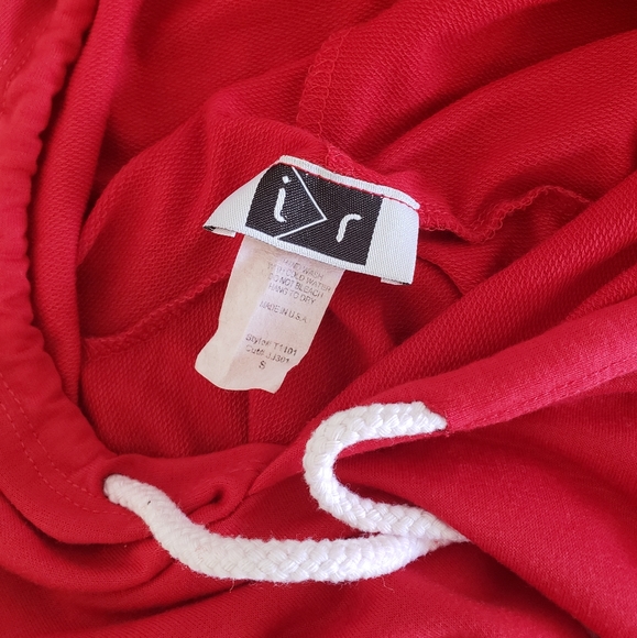 Red Gold Chained Cropped Hoodie Long Sleeve - Picture 3 of 3